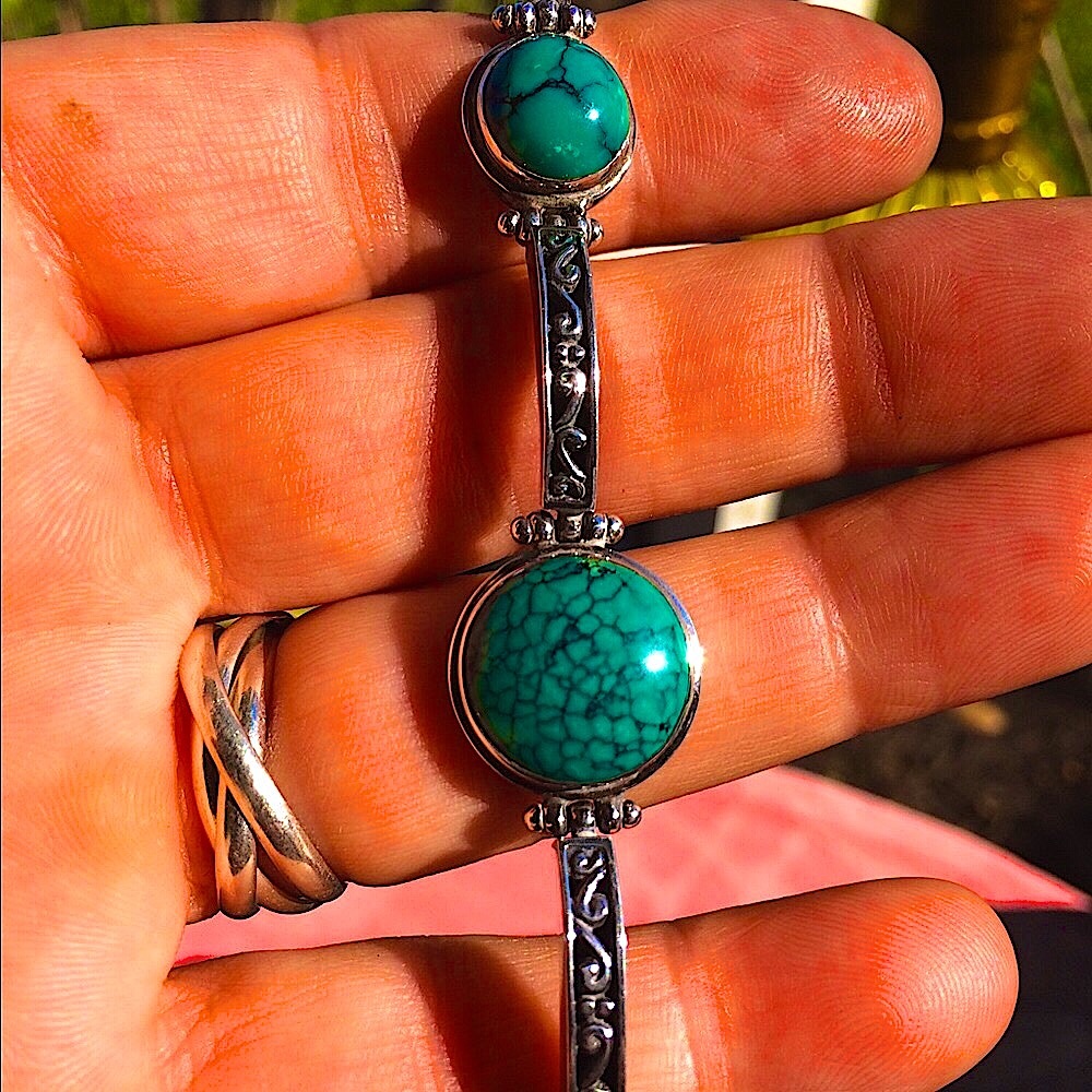Turquoise and silver bracelet